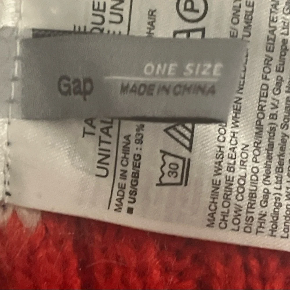 Gap Red and Blue Fair Isle Oversized Chunky Snowflake‎ Acrylic Mohair Scarf